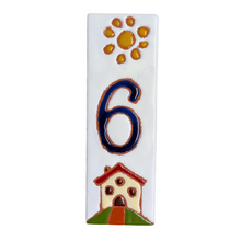 Load image into Gallery viewer, Ceramic house number tile - Italian villa, ceramic relief style