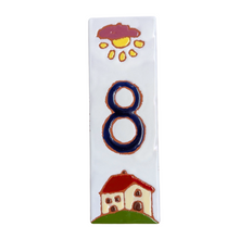 Load image into Gallery viewer, Ceramic house number tile - Italian villa, ceramic relief style