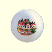Load image into Gallery viewer, Round bowl with Tuscan houses, relief style - 16cm diam