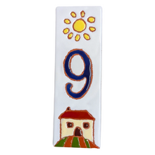Load image into Gallery viewer, Ceramic house number tile - Italian villa, ceramic relief style