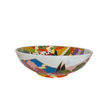 Load image into Gallery viewer, Round bowl with Tuscan village, relief style - 25cm diam