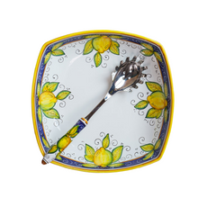 Load image into Gallery viewer, Large square serving bowl (30cm) - Lemon