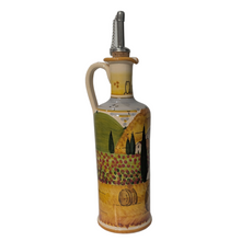 Load image into Gallery viewer, Balsamic vinegar bottle with handle - 450ml - Tuscan landscape with poppies