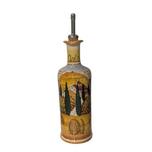 Load image into Gallery viewer, Balsamic vinegar bottle with handle - 450ml - Tuscan landscape with poppies