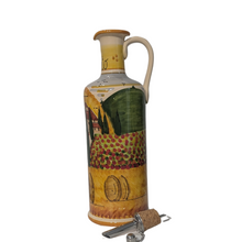 Load image into Gallery viewer, Balsamic vinegar bottle with handle - 450ml - Tuscan landscape with poppies