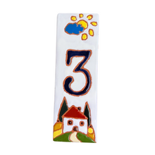 Load image into Gallery viewer, Ceramic house number tile - Italian villa, ceramic relief style