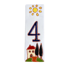 Load image into Gallery viewer, Ceramic house number tile - Italian villa, ceramic relief style