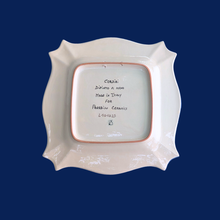 Load image into Gallery viewer, Square serving platter - lemons on white with light blue edge