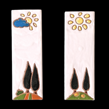 Load image into Gallery viewer, Ceramic house number tile - Italian villa, ceramic relief style