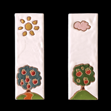 Load image into Gallery viewer, Ceramic house number tile - Italian villa, ceramic relief style