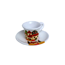Load image into Gallery viewer, Espresso cup & saucer with Tuscan scene
