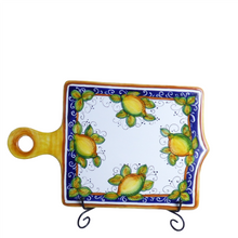 Load image into Gallery viewer, Cheese Plate (30x21cm), square with handle - Lemon