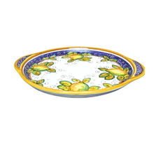 Load image into Gallery viewer, Set of two round trays with handles - 25cm and 30cm diam - Lemon