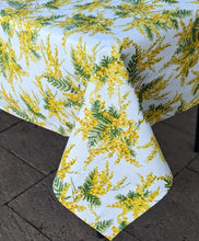 Load image into Gallery viewer, Square cotton tablecloth - 145x145cm - Mimosa design