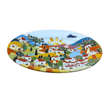 Load image into Gallery viewer, Oval platter/wall plate with Tuscan village 37 x 23cm