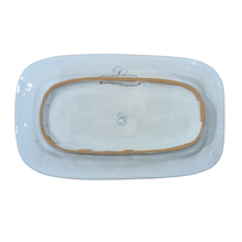 Load image into Gallery viewer, Rectangular platter/wall plate with Tuscan village 33 x 20cm