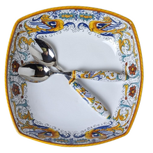 Load image into Gallery viewer, Large square serving bowl (30cm) + salad servers - Raffaellesco