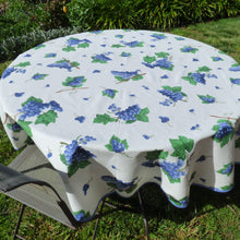 Load image into Gallery viewer, Round cotton tablecloth - 180cm diameter - blue grapes