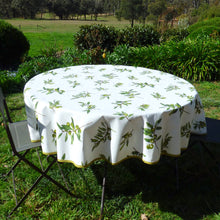 Load image into Gallery viewer, Round cotton tablecloth - 180cm diameter - green olives