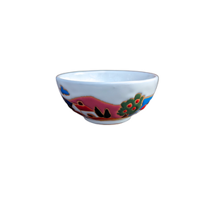 Round bowl with Tuscan house, relief style - 12cm diam