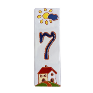 Ceramic house number tile - Italian villa, ceramic relief style