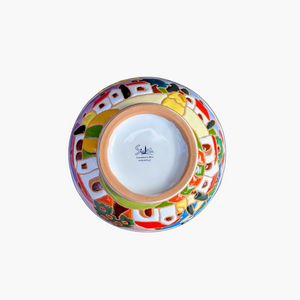 Round bowl with Tuscan houses, relief style - 14cm diam