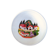 Round bowl with Tuscan houses, relief style - 16cm diam