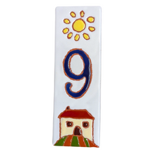 Load image into Gallery viewer, Ceramic house number tile - Italian villa, ceramic relief style
