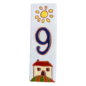 Ceramic house number tile - Italian villa, ceramic relief style