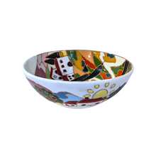 Load image into Gallery viewer, Round bowl 20cm with Tuscan village - relief style
