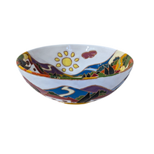 Load image into Gallery viewer, Round bowl 20cm with Tuscan village - relief style
