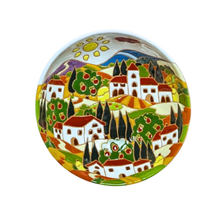 Round bowl 20cm with Tuscan village - relief style