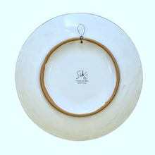 Load image into Gallery viewer, Round wall plate with Tuscan village scene, relief style - 40cm diameter
