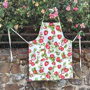 Cotton apron - strawberries