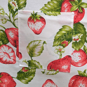 Cotton apron - strawberries