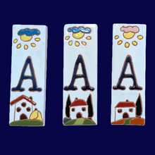Load image into Gallery viewer, Ceramic house number tile - Italian villa, ceramic relief style
