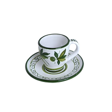 Load image into Gallery viewer, Espresso cup &amp; saucer - black olives
