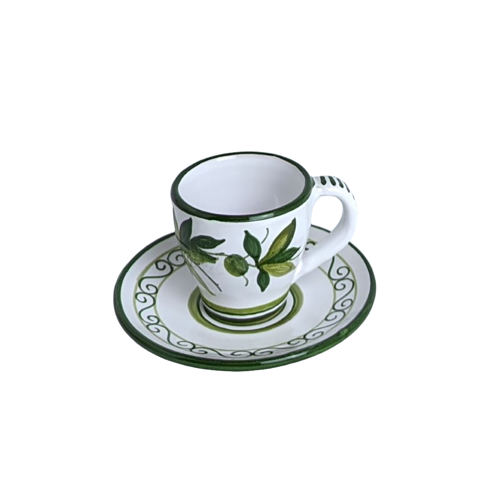 Espresso cup & saucer - black olives