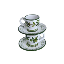 Load image into Gallery viewer, Espresso cup &amp; saucer - black olives
