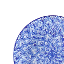 Load image into Gallery viewer, Blue feather &amp; dots decorative plate - 30cm
