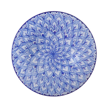 Load image into Gallery viewer, Blue feather &amp; dots decorative plate - 30cm
