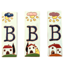 Load image into Gallery viewer, Ceramic house number tile - Italian villa, ceramic relief style
