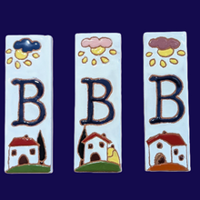 Load image into Gallery viewer, Ceramic house number tile - Italian villa, ceramic relief style
