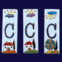 Load image into Gallery viewer, Ceramic house number tile - Italian villa, ceramic relief style
