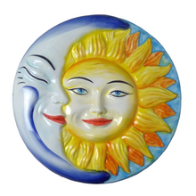 Load image into Gallery viewer, Ceramic smiling eclipse wall plaque - round, large
