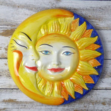 Load image into Gallery viewer, Ceramic smiling eclipse wall plaque - round, large
