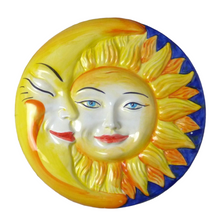 Load image into Gallery viewer, Ceramic smiling eclipse wall plaque - round, large
