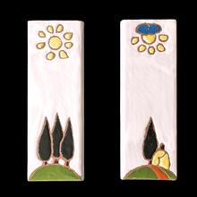 Load image into Gallery viewer, Ceramic house number tile - Italian villa, ceramic relief style
