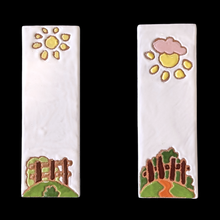 Load image into Gallery viewer, Ceramic house number tile - Italian villa, ceramic relief style
