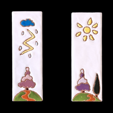 Load image into Gallery viewer, Ceramic house number tile - Italian villa, ceramic relief style
